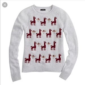 J Crew Llama Jeweled Sweater
